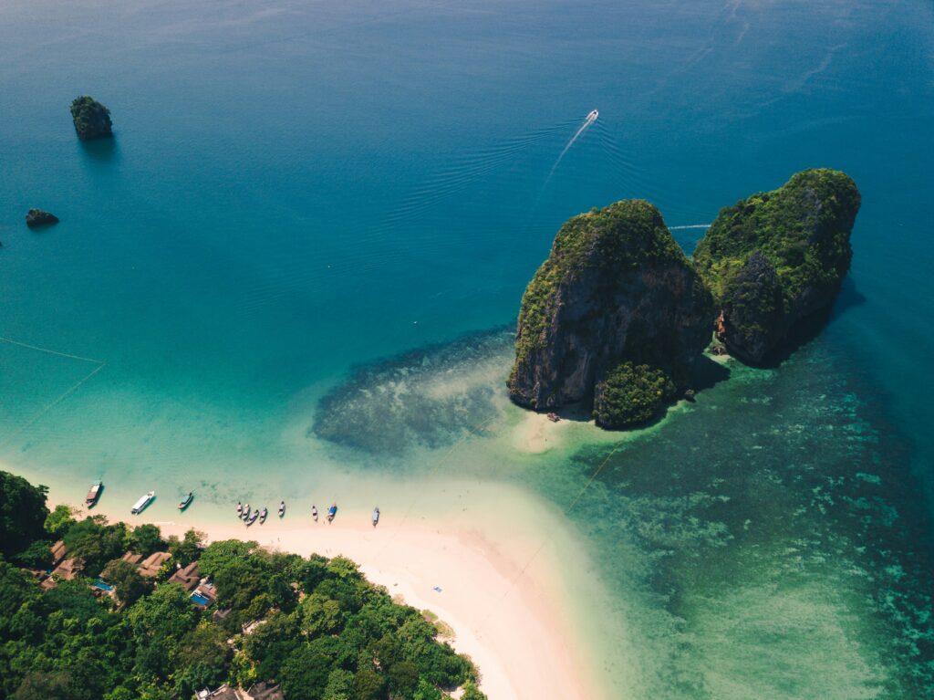 Thailand Krabi beach clear water limestone cliffs travel guide